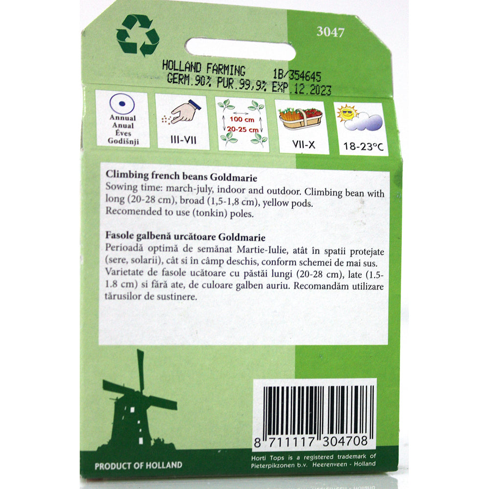 Seminte Fasole Galbena, Lata Goldmarie 100 Gr, Holland
