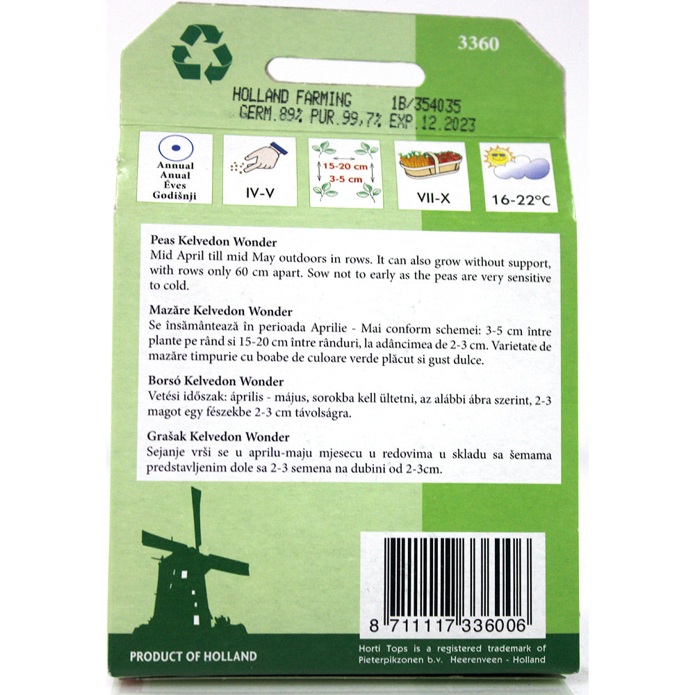 Seminte Mazare Kelvedon Wonder 100 Gr, Holland