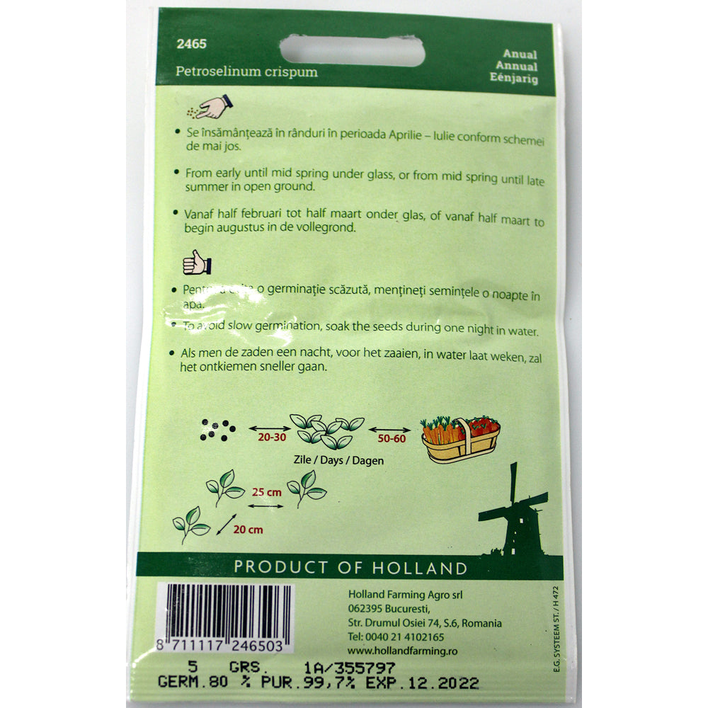 Seminte Patrunjel Cret Moskrul 5 Gr, Holland