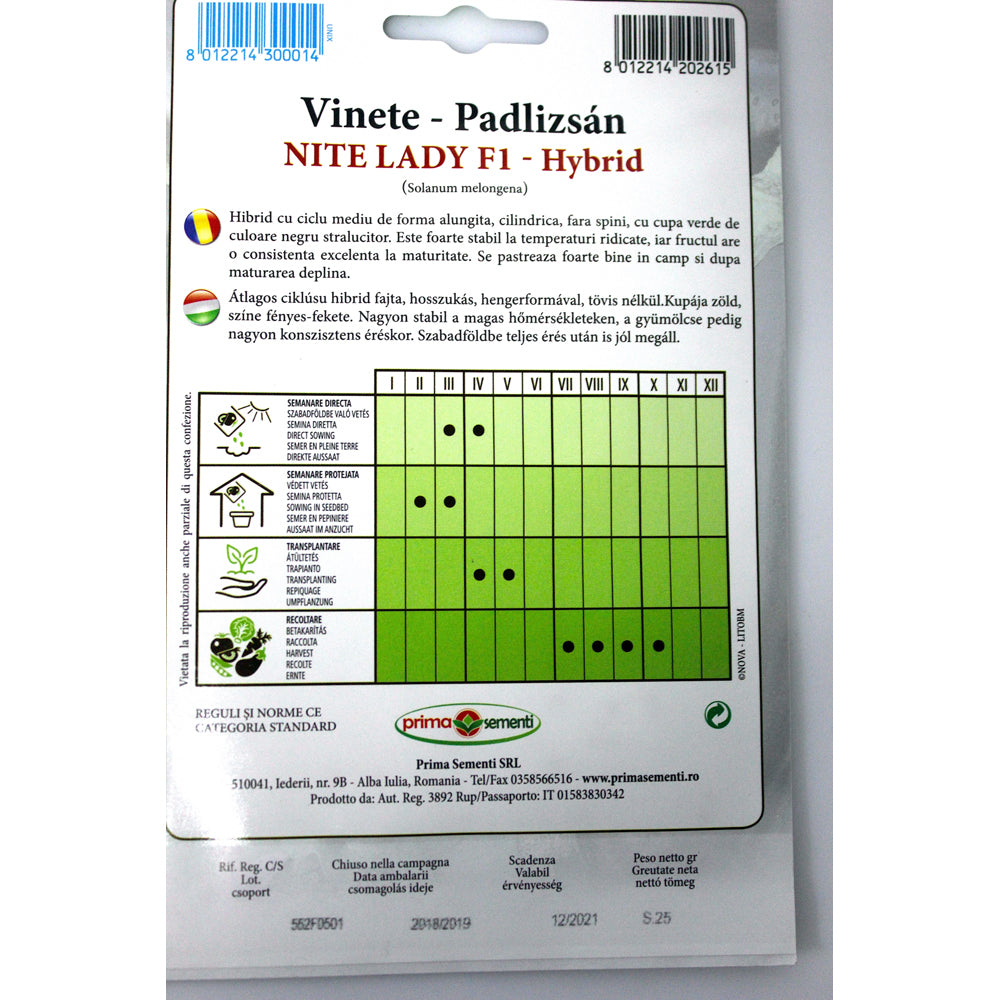 Seminte Vinete Nite Lady F1 25 Seminte