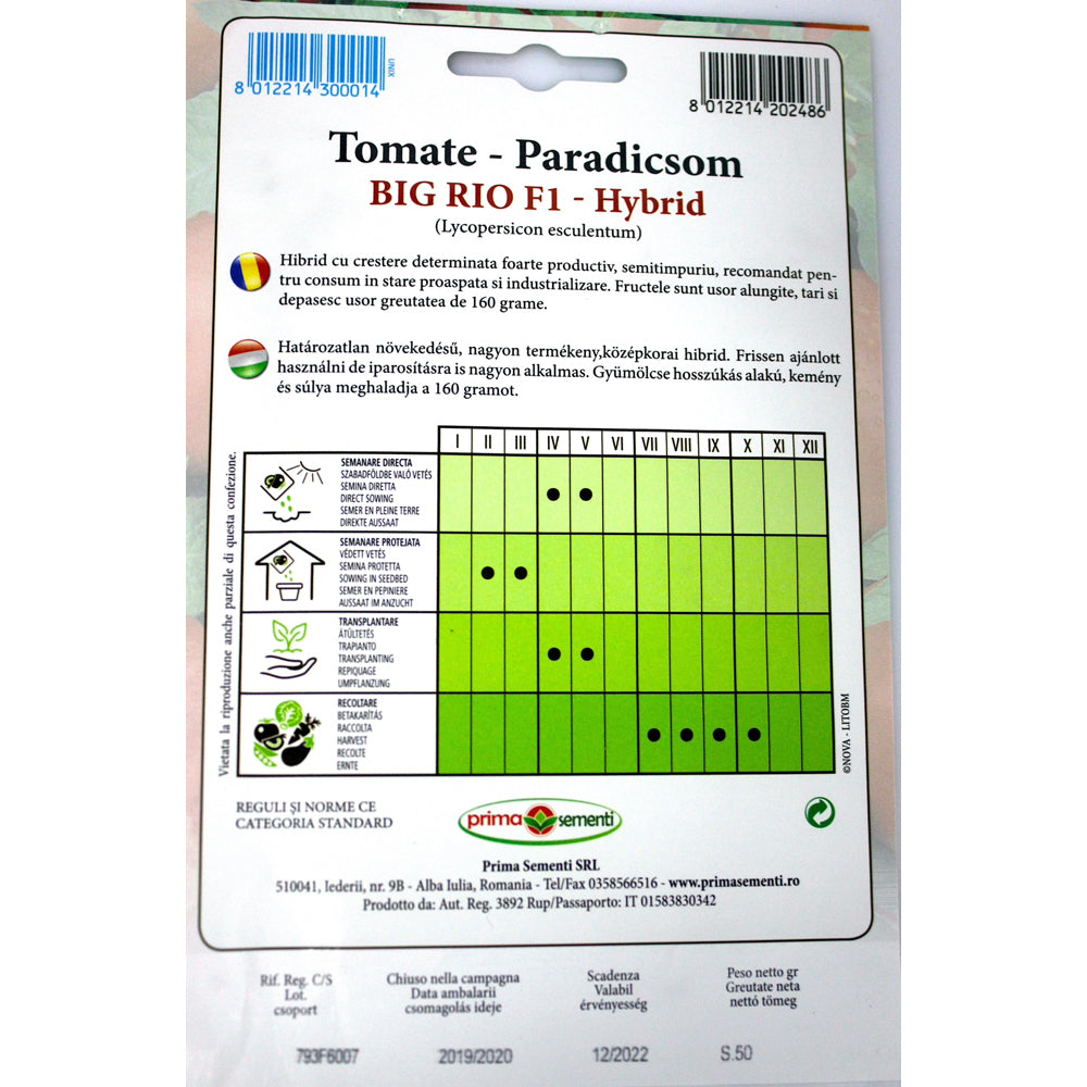 Seminte Tomate Big Rio F1