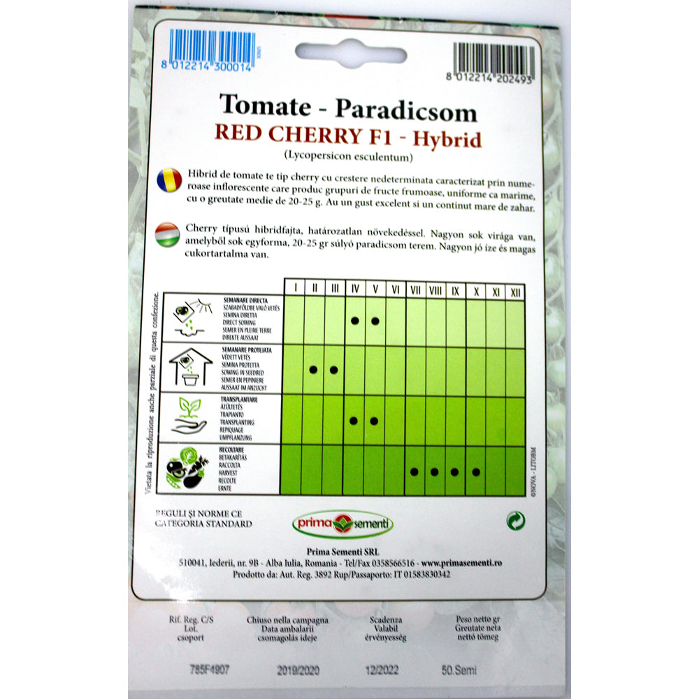 Seminte Tomate Red Cherry F1, 50 Sem, Prima Sementi