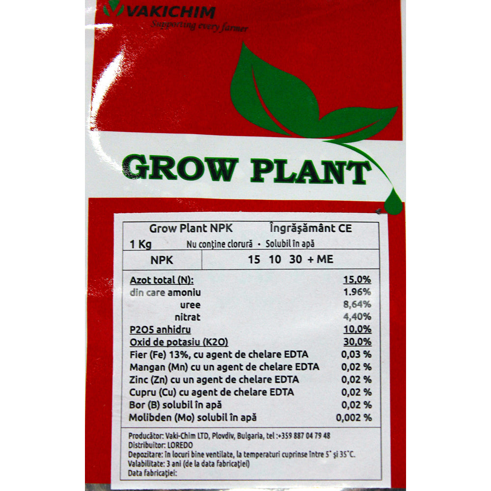 Grow Plant Npk 15-10-30+Me 1 Kg Ingrasamant Npk+Microelemente
