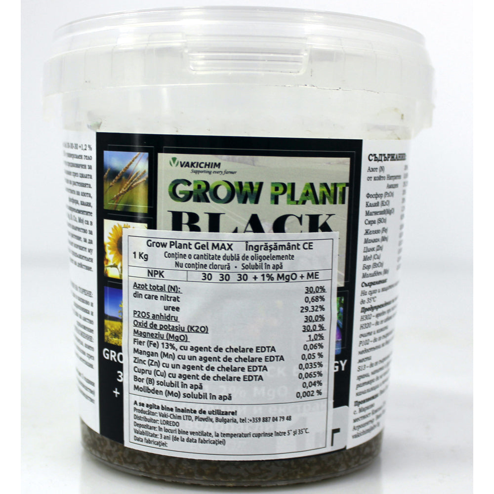 Grow Plant Gel Black Energy 30-30-30 1 Kg  Ingrasamant Npk+Microelemente