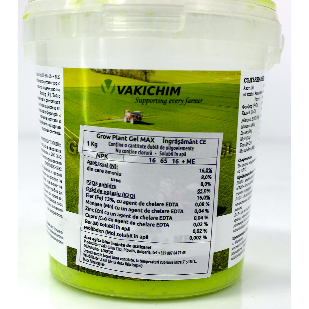 Grow Plant Gel Max 16-65-16+Me 1Kg Ingrasamant Foliar Npk+ Microelemente