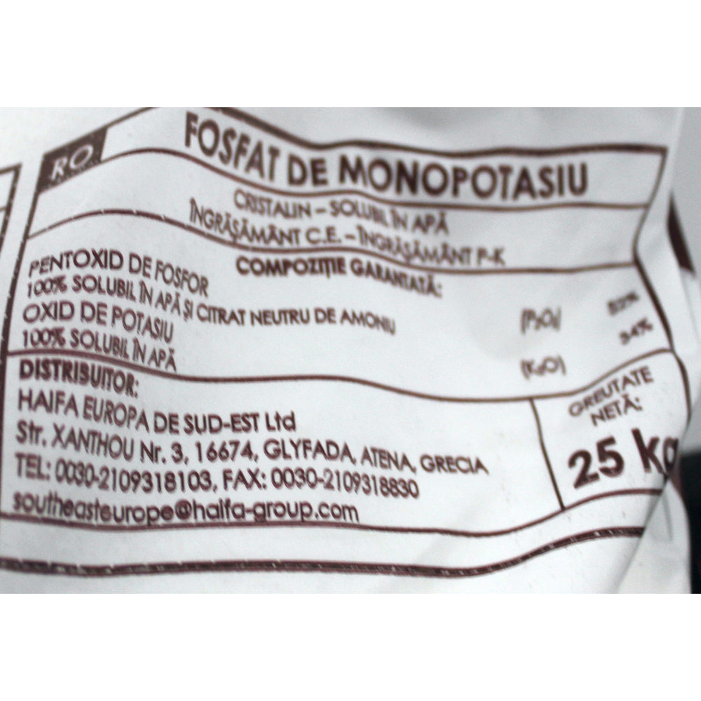 Ingrasamant Haifa Monopotasiufosfat Multi-Mpk 25Kg, Profesional, Hidrosolubil, Fertirigare