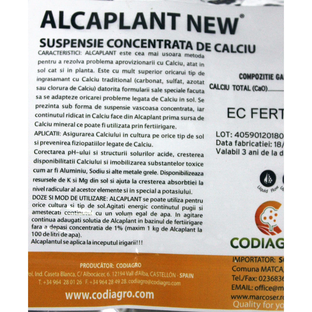 Alcaplant 1.5 Kg Ingrasamant Radicular Pe Baza De Calciu, Codiagro (Marirea Rapida A Fructelor, Rezistenta La Transport Si Depozitare)