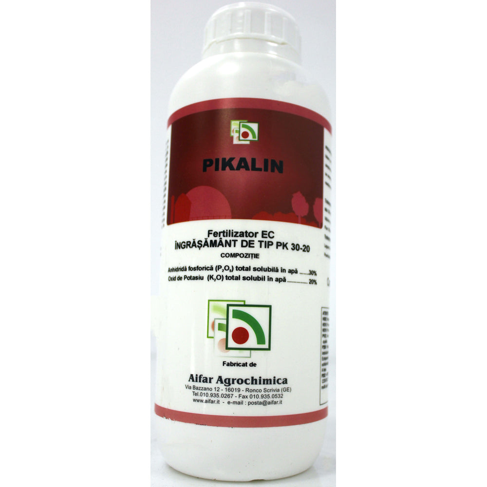 Pikalin 1L Ingrasamant Foliar/ Radicular Lichid P-K 30-20, Scade Riscul De Aparitie Al Bolilor Fungice Si Bacteriene, Imbunatateste Marimea Si Calitatea Fructelor, Codiagro (Vita De Vie, Pomi Fructiferi, Legume, Flori)