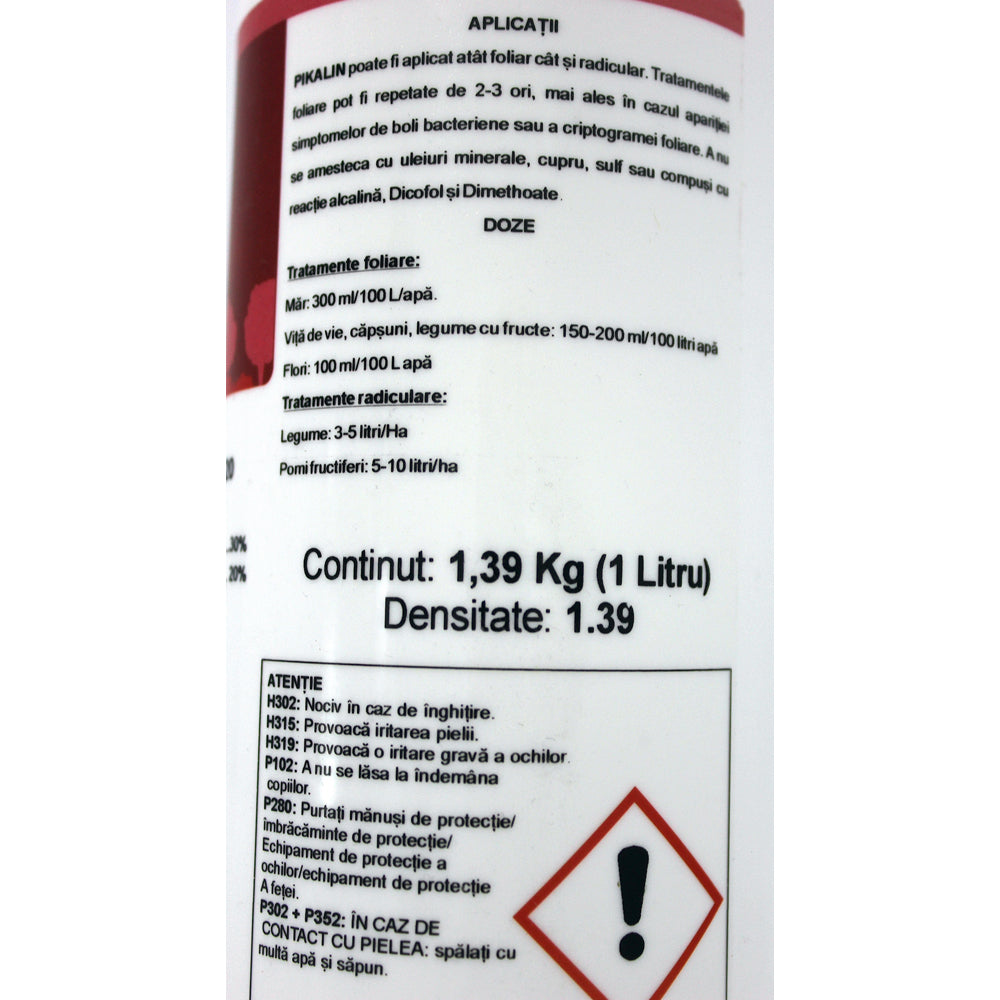 Pikalin 1L Ingrasamant Foliar/ Radicular Lichid P-K 30-20, Scade Riscul De Aparitie Al Bolilor Fungice Si Bacteriene, Imbunatateste Marimea Si Calitatea Fructelor, Codiagro (Vita De Vie, Pomi Fructiferi, Legume, Flori)