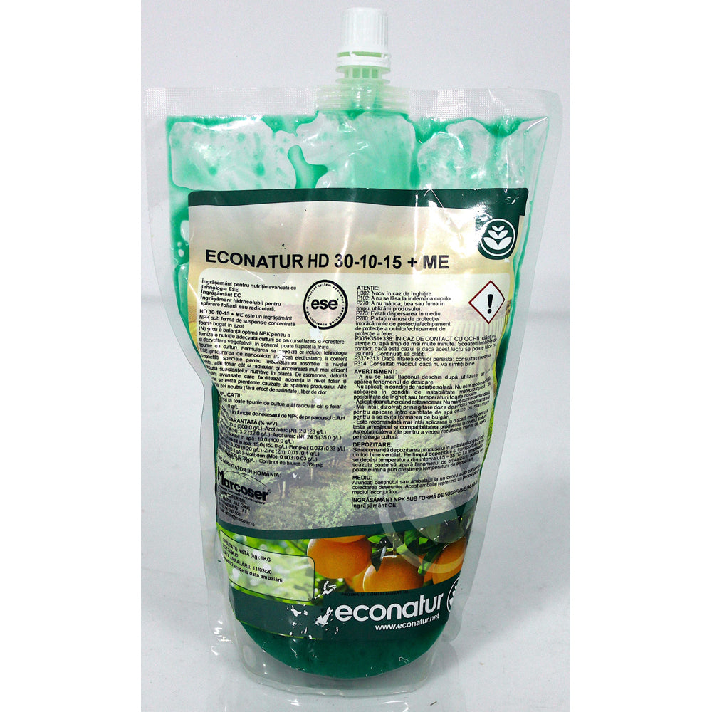 Gel Econatur Mineralgold Hd 30-10-15+Me 1 Kg Ingrasamant Npk+Microelemente