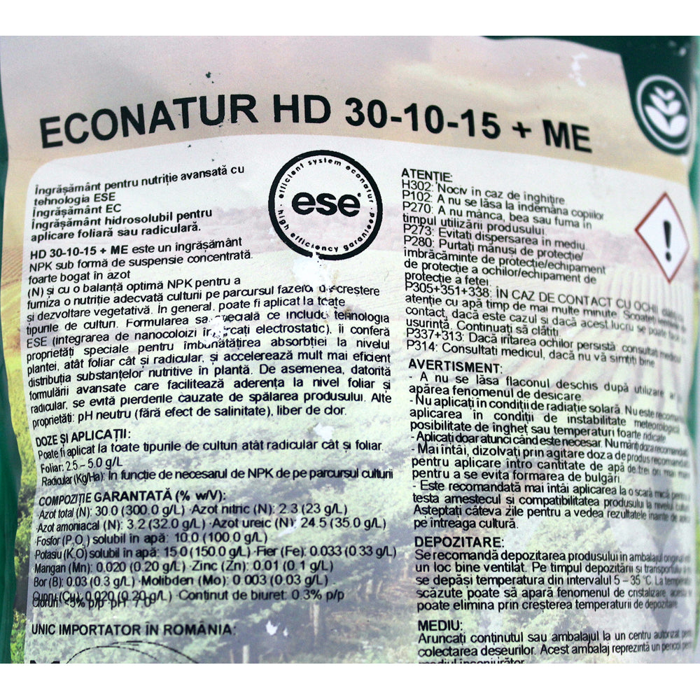Gel Econatur Mineralgold Hd 30-10-15+Me 1 Kg Ingrasamant Npk+Microelemente