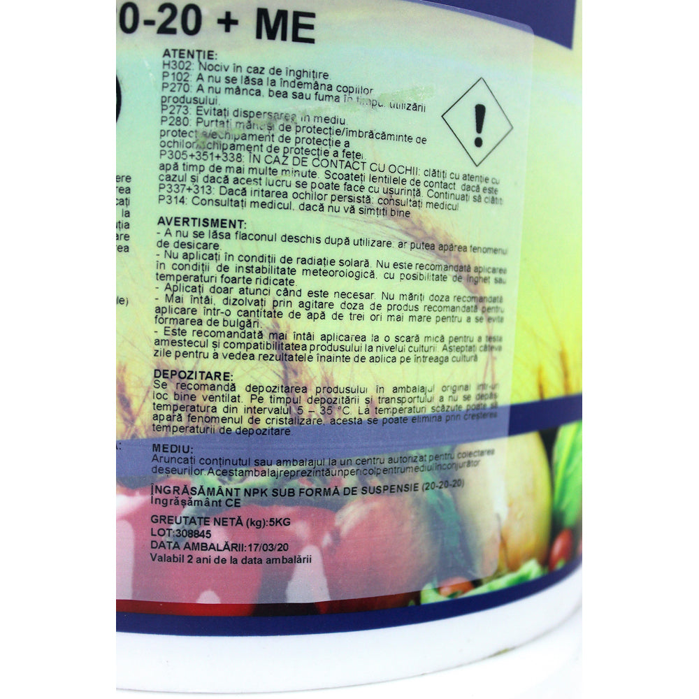 Gel Econatur Mineralgold Hd 20-20-20 5 Kg Ingrasamant Npk+Microelemente