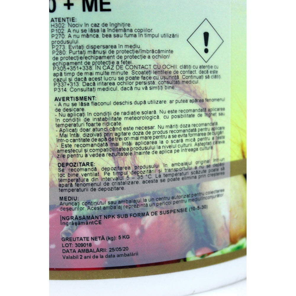 Gel Econatur Mineralgold Hd 10-5-30+Me 5 Kg Ingrasamant Npk+Microelemente