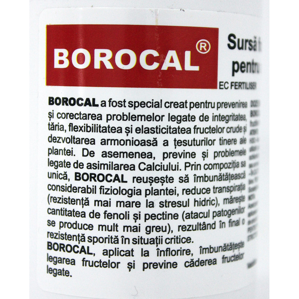 Borocal 250 Ml Ingrasamant Foliar Pentru Corectarea Carentei De Calciu, Bor, Magneziu, Codiagro (Obtinerea Fructelor Ferme, Uniform Colorate)