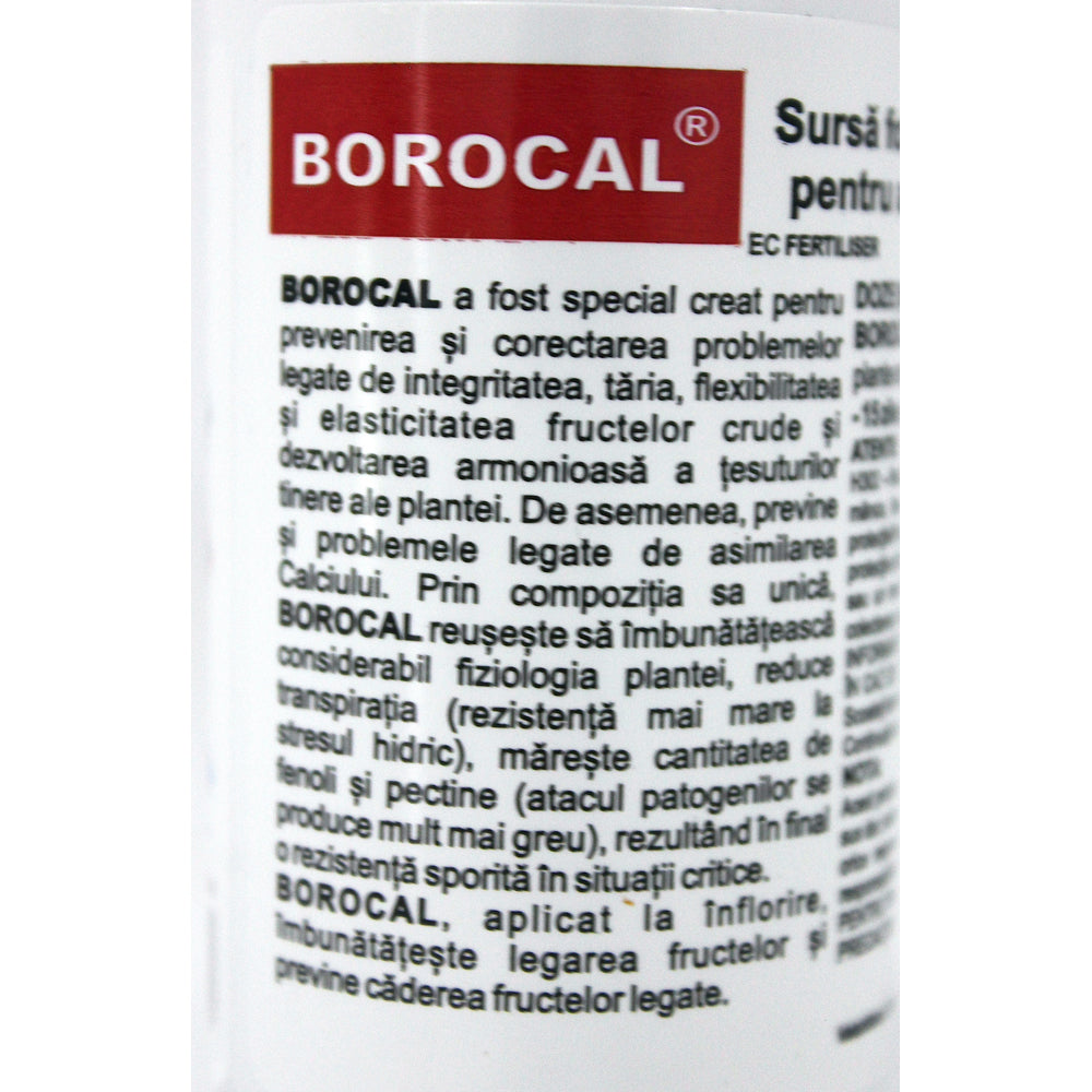 Borocal 100 Ml Ingrasamant Foliar Pentru Corectarea Carentei De Calciu, Bor, Magneziu, Codiagro (Obtinerea Fructelor Ferme, Uniform Colorate)
