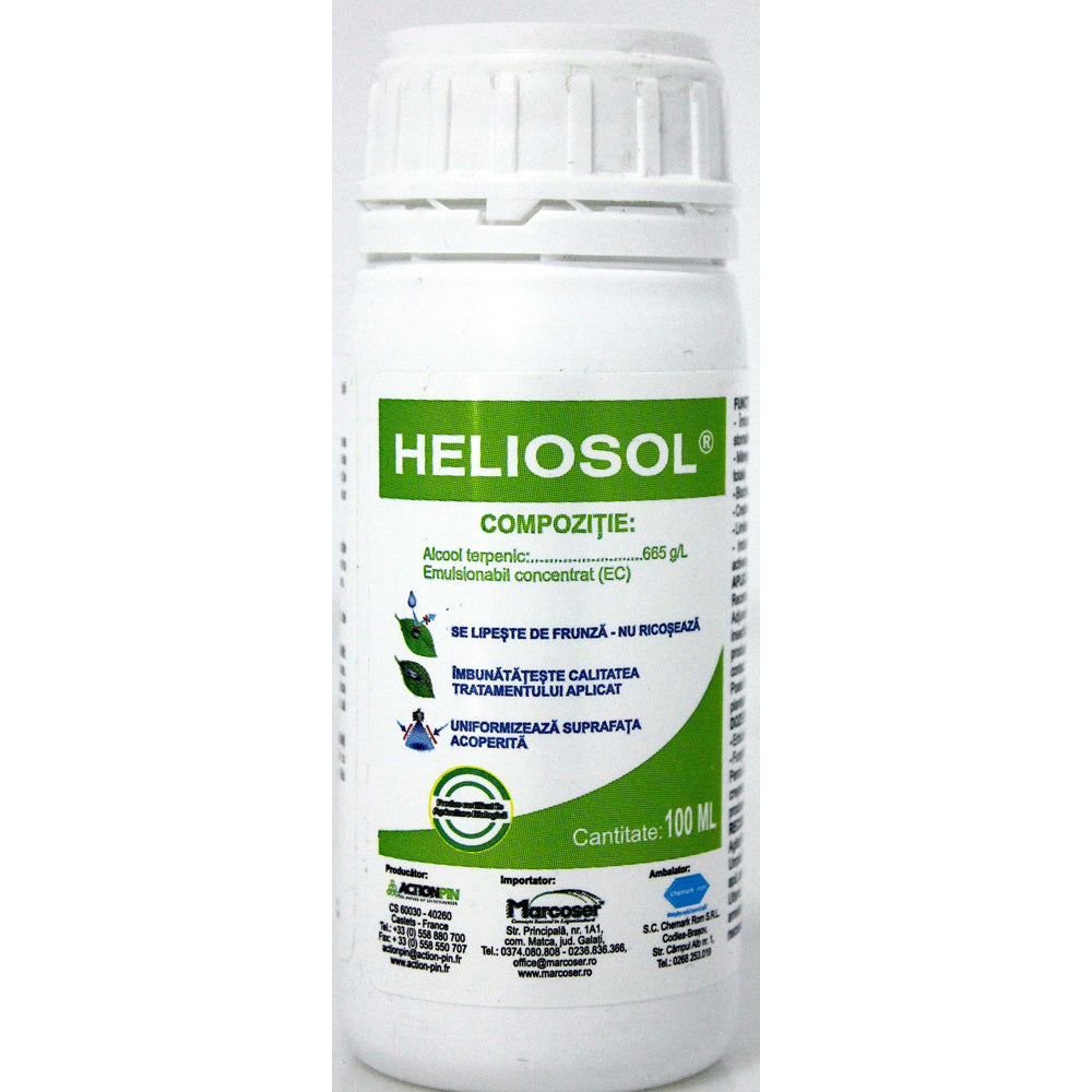 Heliosol 100 Ml Adjuvant Organic, Imbunatateste Eficienta Fertilizarii Si A Tratamentelor Foliare
