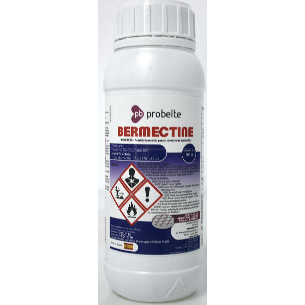 Bermectine 500 Ml Insecto-Acaricid Sistemic Probelte (Vita De Vie, Legume, Pomi, Plante Ornamentale, Capsune, Pepene, Porumb, Flori)