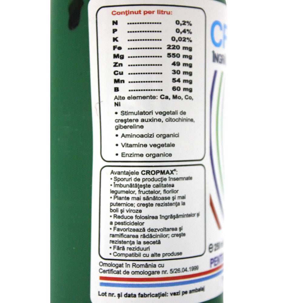 Cropmax 250 Ml Ingrasamant Foliar Concentrat Bio