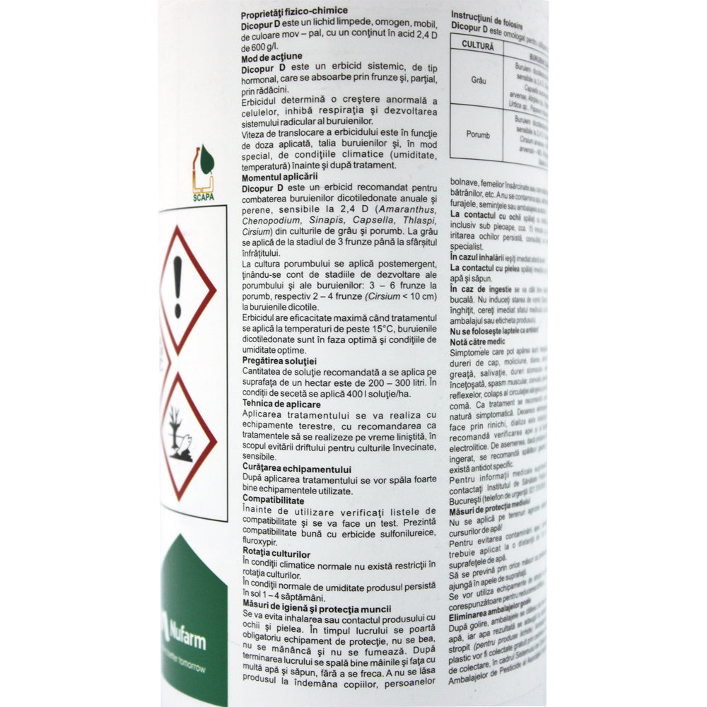 Dicopur D 1L, Erbicid Postemergent, Nufarm (Grau, Porumb)