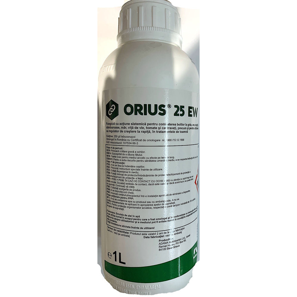 Orius 25Ew 1L Fungicid Sistemic, Adama, Fainare (Vita De Vie, Castraveti), Complex De Boli Foliare (Grau, Orz), Fainare Si Rapan (Mar), Monilioza (Samburoase), Alternarioza (Tomate)