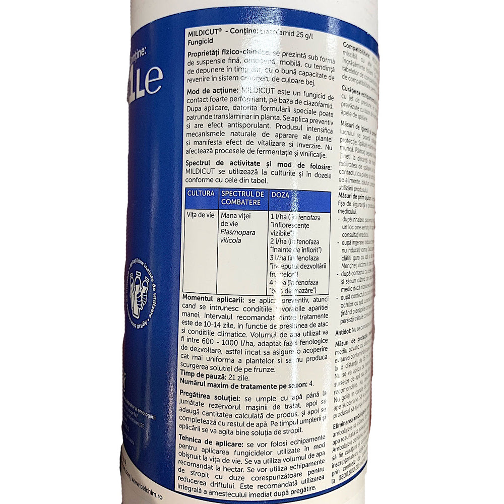 Mildicut 1L Fungicid De Contact, Belchim, Rezistenta Mare La Spalare, Mana (Vita De Vie)