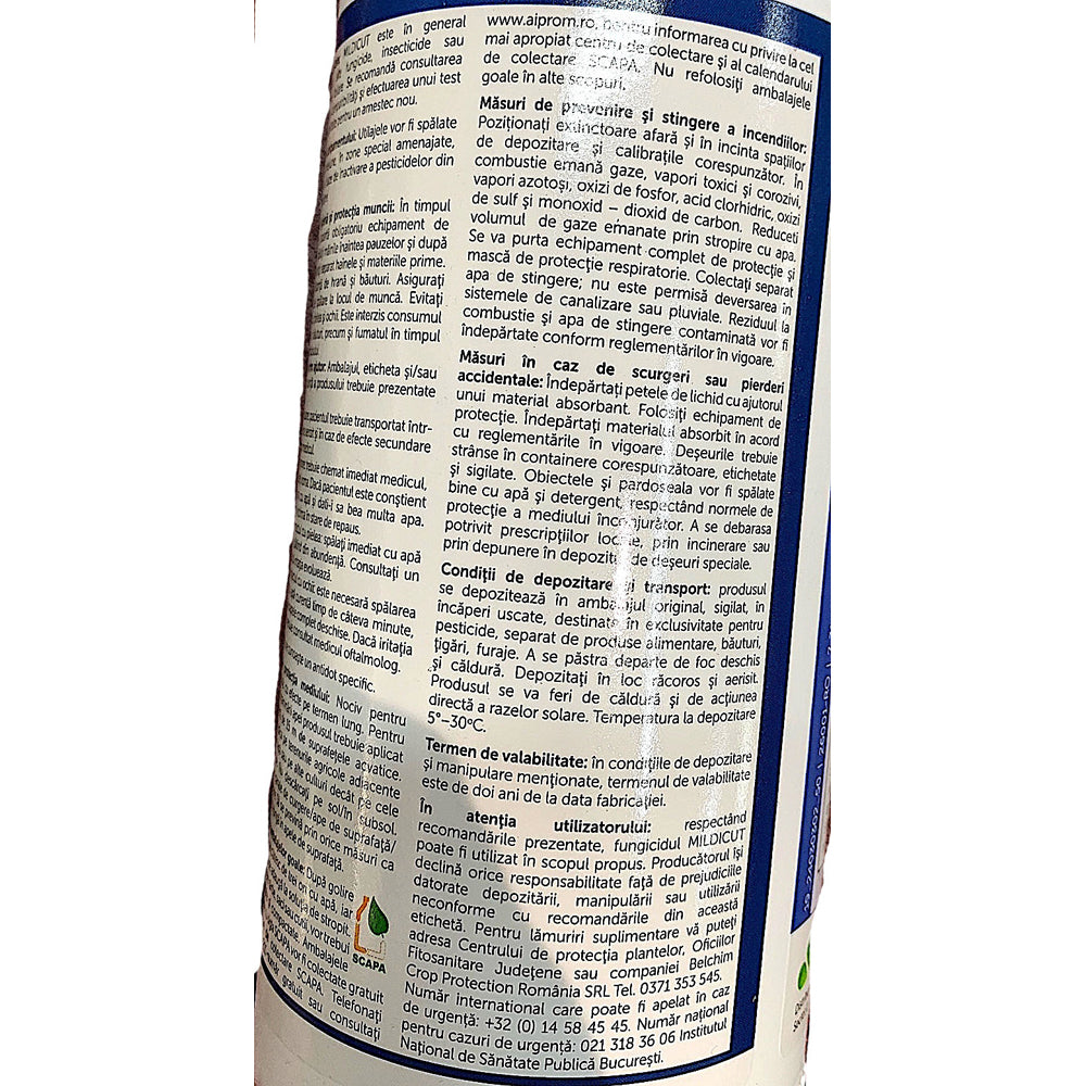 Mildicut 1L Fungicid De Contact, Belchim, Rezistenta Mare La Spalare, Mana (Vita De Vie)