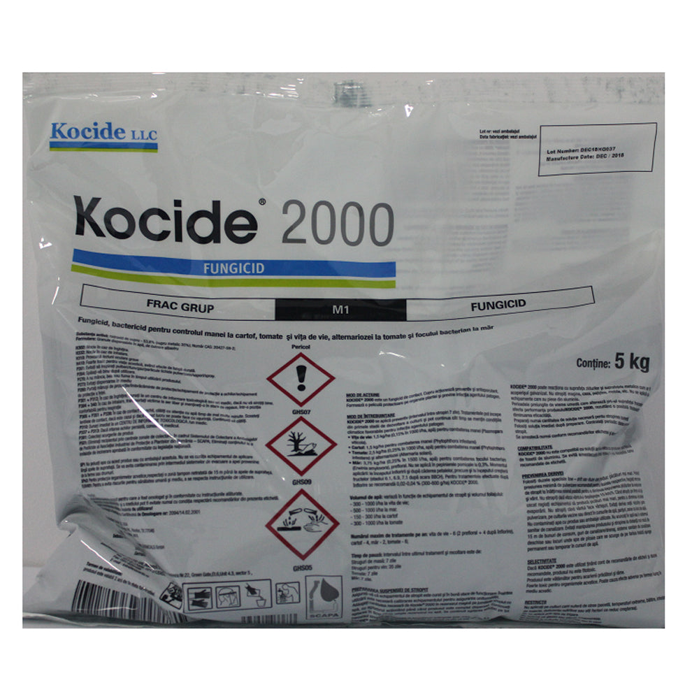 Kocide 2000 5 Kg Fungicid Cupric De Contact, Dupont Mana (Vita De Vie, Tomate, Cartof), Foc Bacterian (Mar)