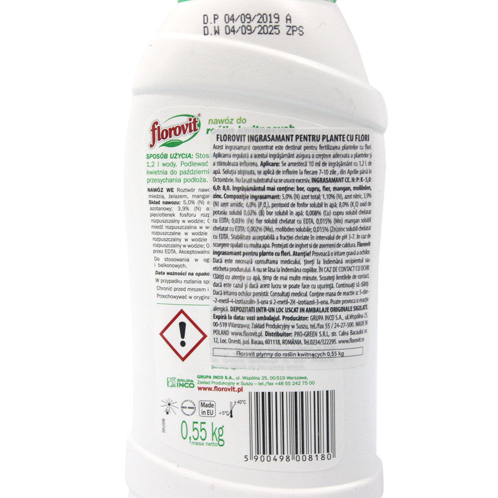 Florovit Ingrasamant Pentru Plante Cu Flori 0.5 L