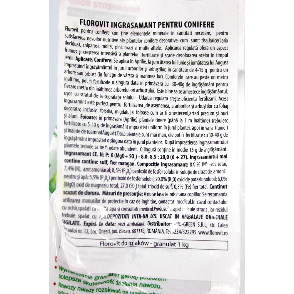 Florovit Ingrasamant Pentru Conifere 1 Kg