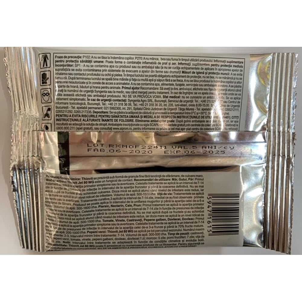 Thiovit Jet 80Wg 30 Gr, Fungicid De Contact Pe Baza De Sulf, Syngenta, Fainare (Ardei, Cais, Castraveti, Orz, Triticale, Secara, Dovleac, Mar, Morcov, Nectarin)