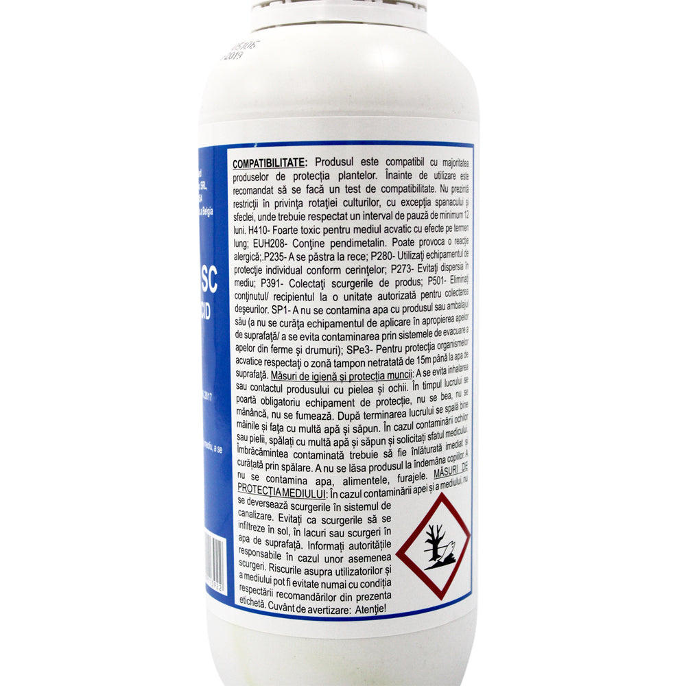 Pendisol 40Sc 1L, Erbicid Selectiv, Sharda, Buruieni Monocotiledonate Anuale/ Dicotiledonate Anuale In Cultura De Floarea Soarelui, Vita De Vie, Soia, Fasole, Mazare, Capsuni, Tomate, Ceapa, Brasicacee, Grau, Orz, Triticale