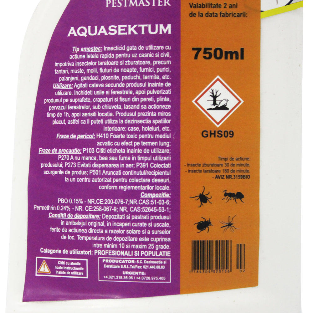 Aquasektum 750 Ml Insecticid Insecte Taratoare Si Zburatoare