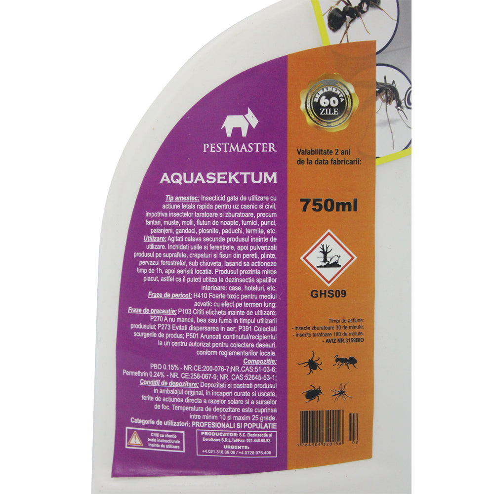 Aquasektum 750 Ml Insecticid Insecte Taratoare Si Zburatoare