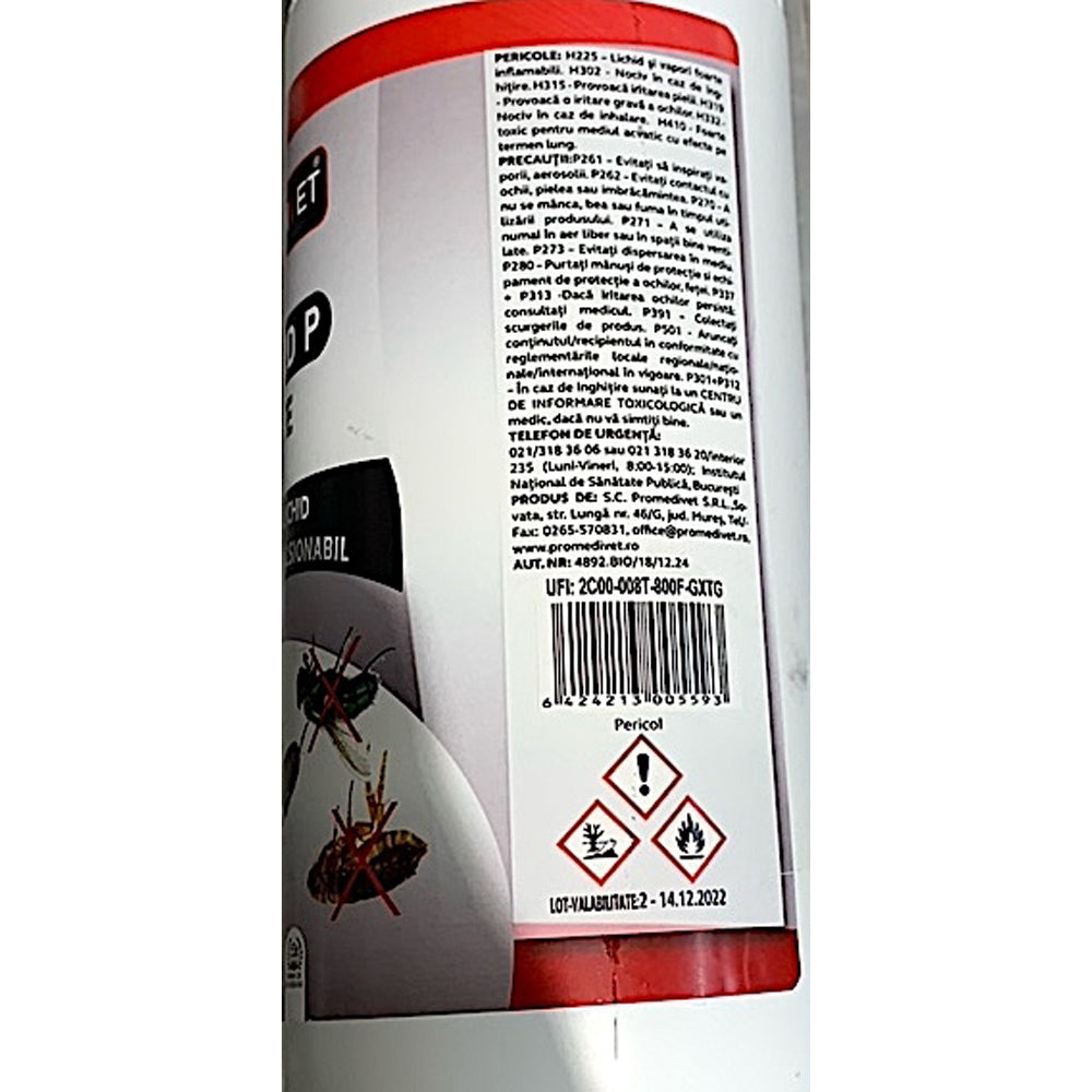 Ectocid P Forte 1L Insecticid De Contact Promedivet, Insecte Zburatoare Si Taratoare (Dezinsectia Cladirilor)