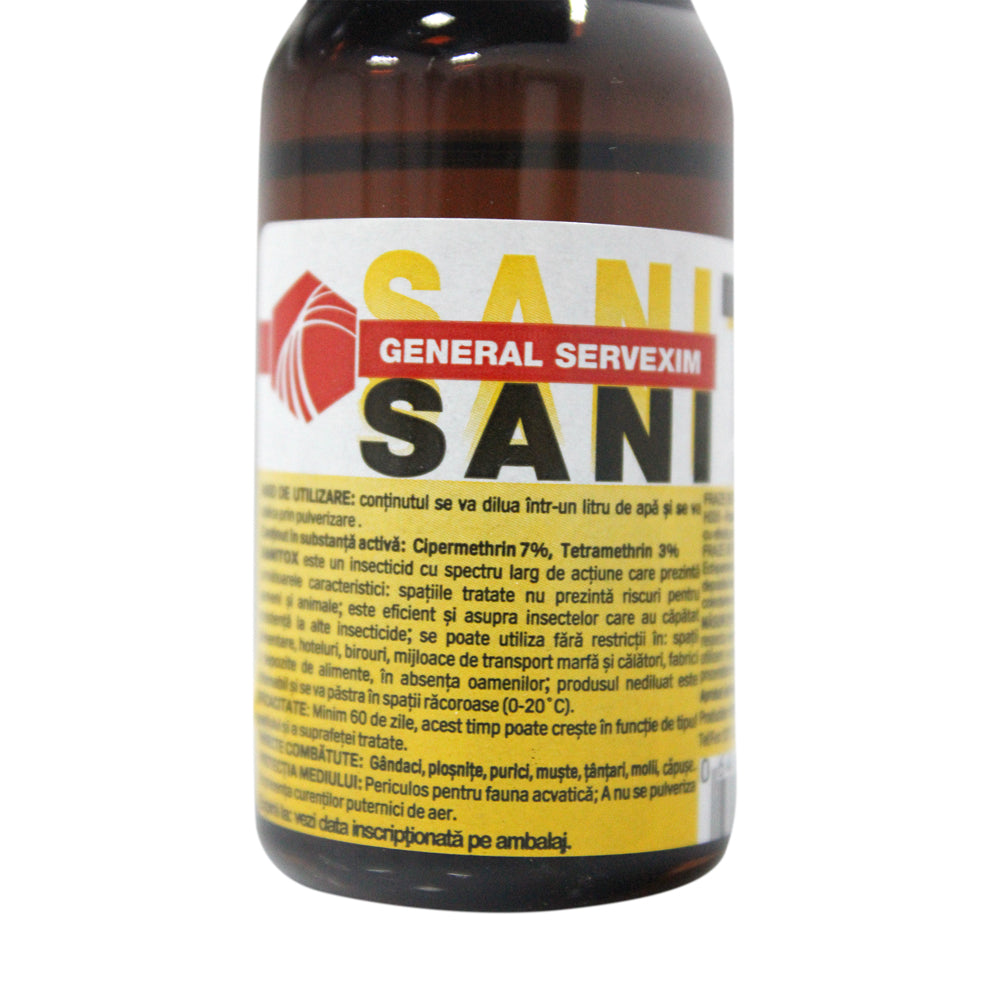 Sanitox 40 Ml, Insecticid Profesional (Gandaci, Plosnite, Purici, Tantari, Muste)
