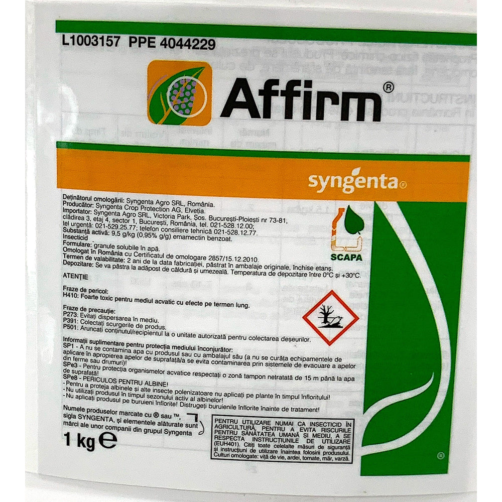 Affirm 1 Kg, Insecticid Contact, Syngenta (Cais,Mar,Par,Gutui,Prun,Mosmon)