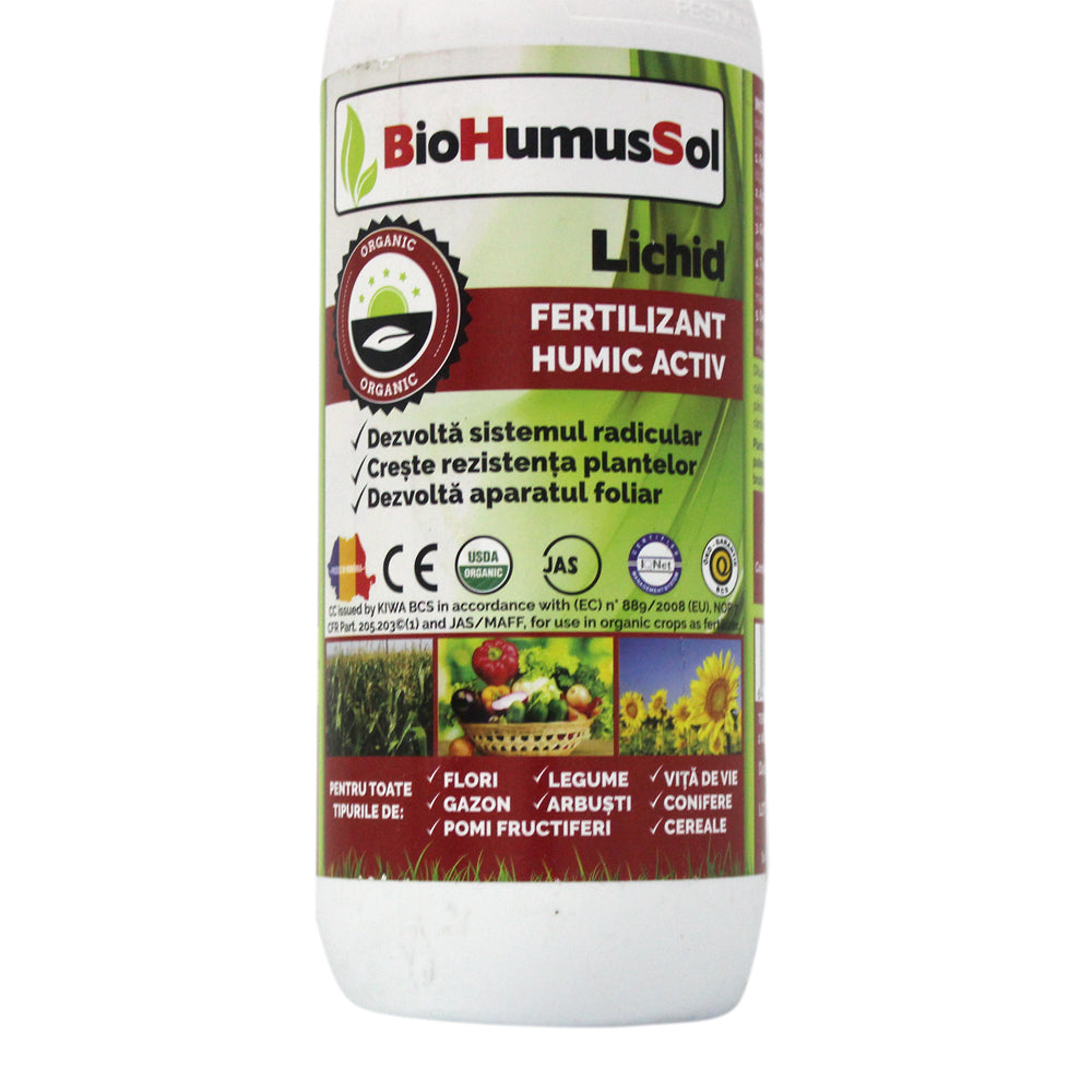 Biohumussol 1L Ingrasamant Organic Foliar/ Fertirigare/ Tratament Samanta Bhs (Legume, Pomi, Vita De Vie, Cultura Mare, Plante Ornamentale, Gazon)