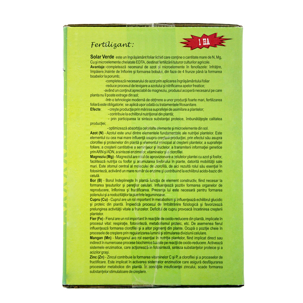 Pachet Radial Porumb Curat 1 Ha, Solarex, Contine Erbicid Pentru Buruieni Monocotiledonate Si Dicotiledonate (Radial Extra+ Compas Super) Si Ingrasamant Foliar (Solar Verde)