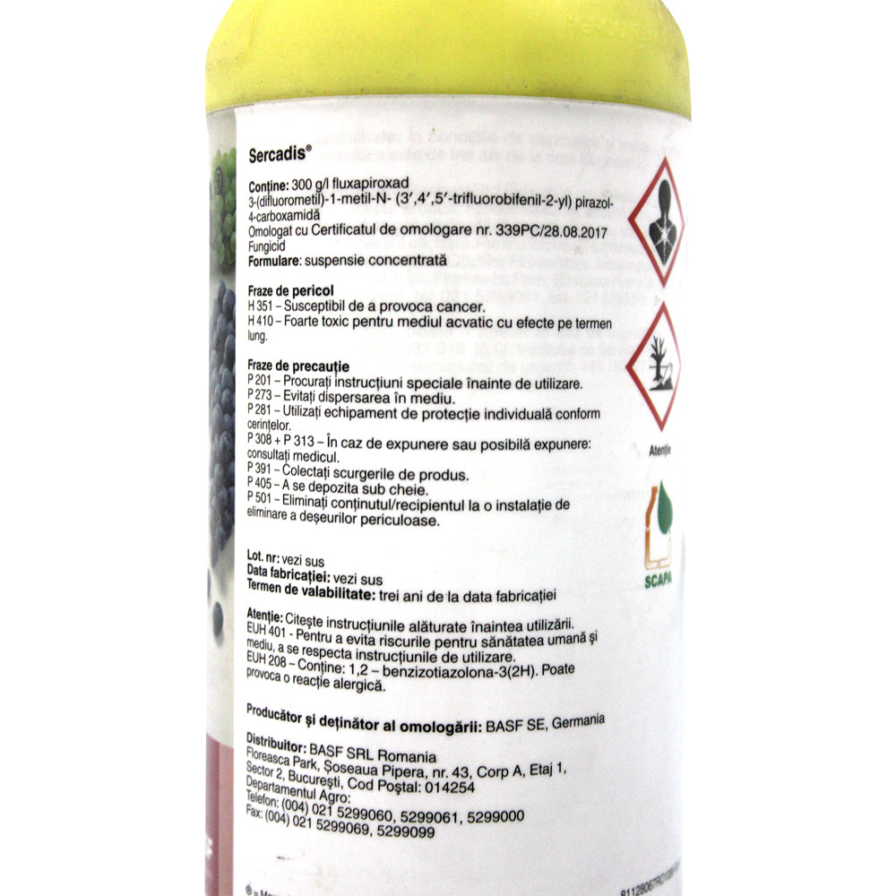 Sercadis 1L, Fungicid Sistemic, Basf, Fainare (Vita De Vie, Mar, Par), Rapan (Mar, Par)