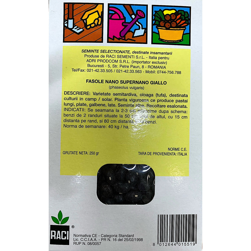 Seminte Fasole Galbena, Lata Super Nano Giallo 250 Gr, Le Bon Grain