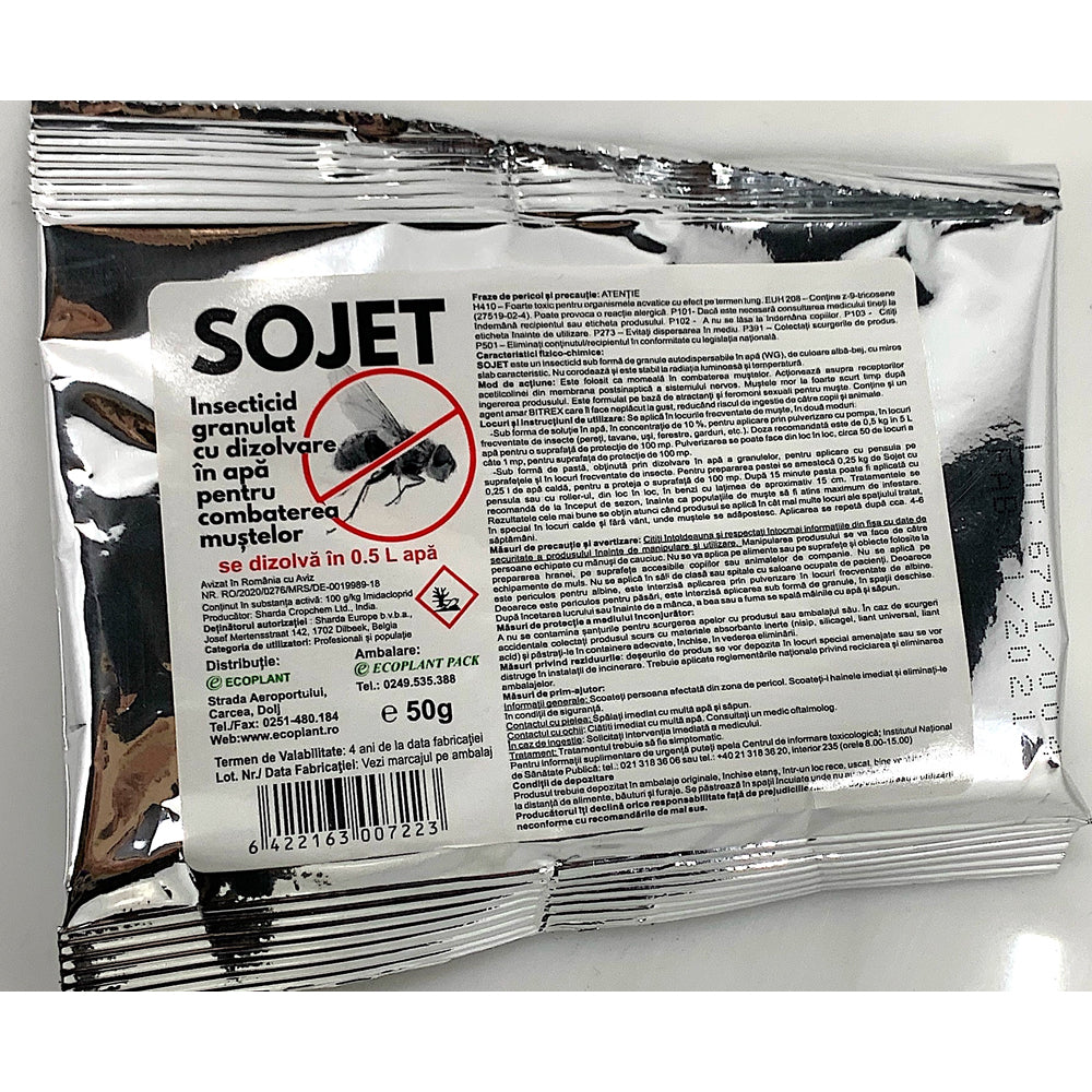 Sojet 50Gr, Insecticid Pentru Muste, Sharda Chropchem, Insecticid Profesional Pe Baza De Atractanti Si Feromoni Sexuali