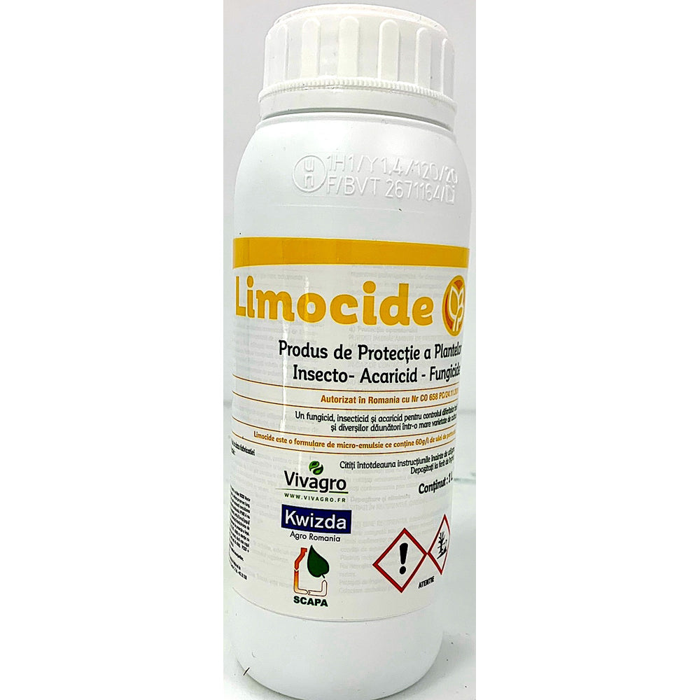 Limocide 1L, Fungicid/ Insecticid/ Acaricid Bio/Ecologic, Nu Lasa Reziduuri, Vivagro (Vita De Vie, Castraveti, Tomate, Capsun, Salata, Morcovi, Zmeur, Piersic, Mar, Pepene, Varza, Ardei, Ridichi)