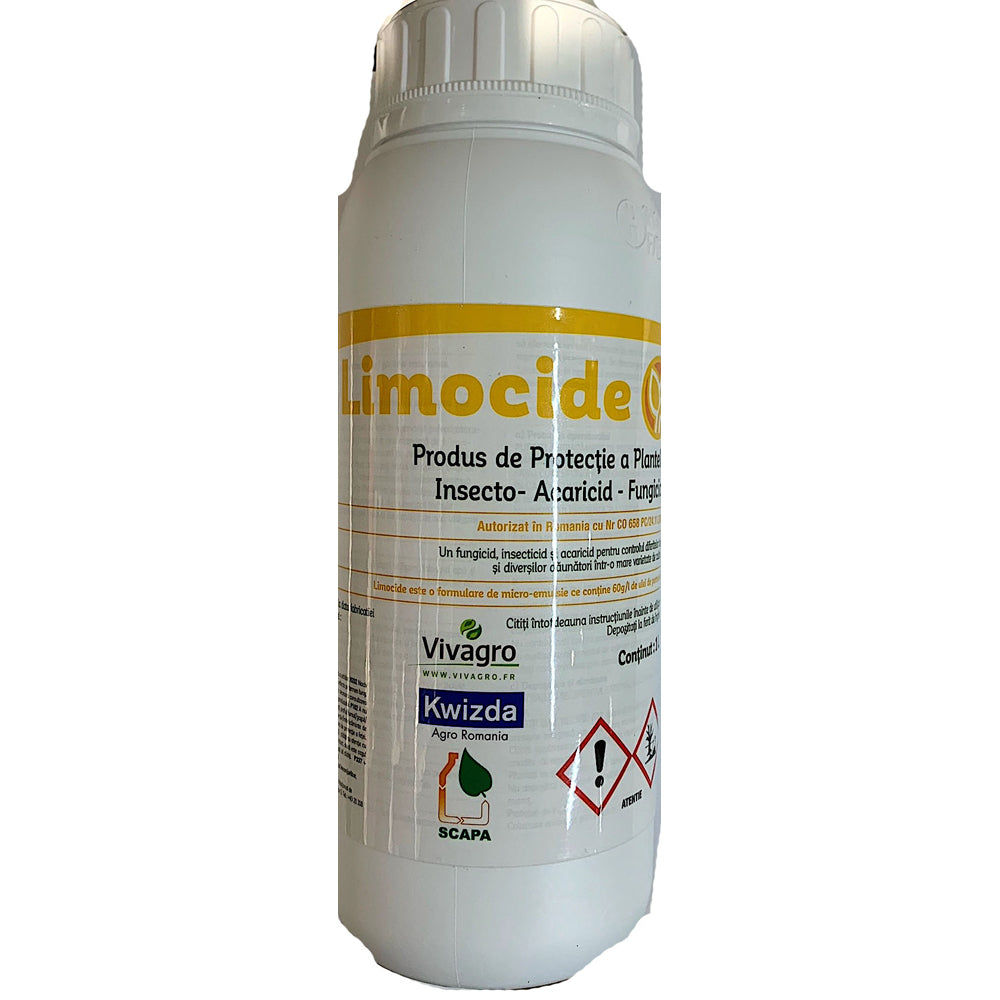 Limocide 1L, Fungicid/ Insecticid/ Acaricid Bio/Ecologic, Nu Lasa Reziduuri, Vivagro (Vita De Vie, Castraveti, Tomate, Capsun, Salata, Morcovi, Zmeur, Piersic, Mar, Pepene, Varza, Ardei, Ridichi)