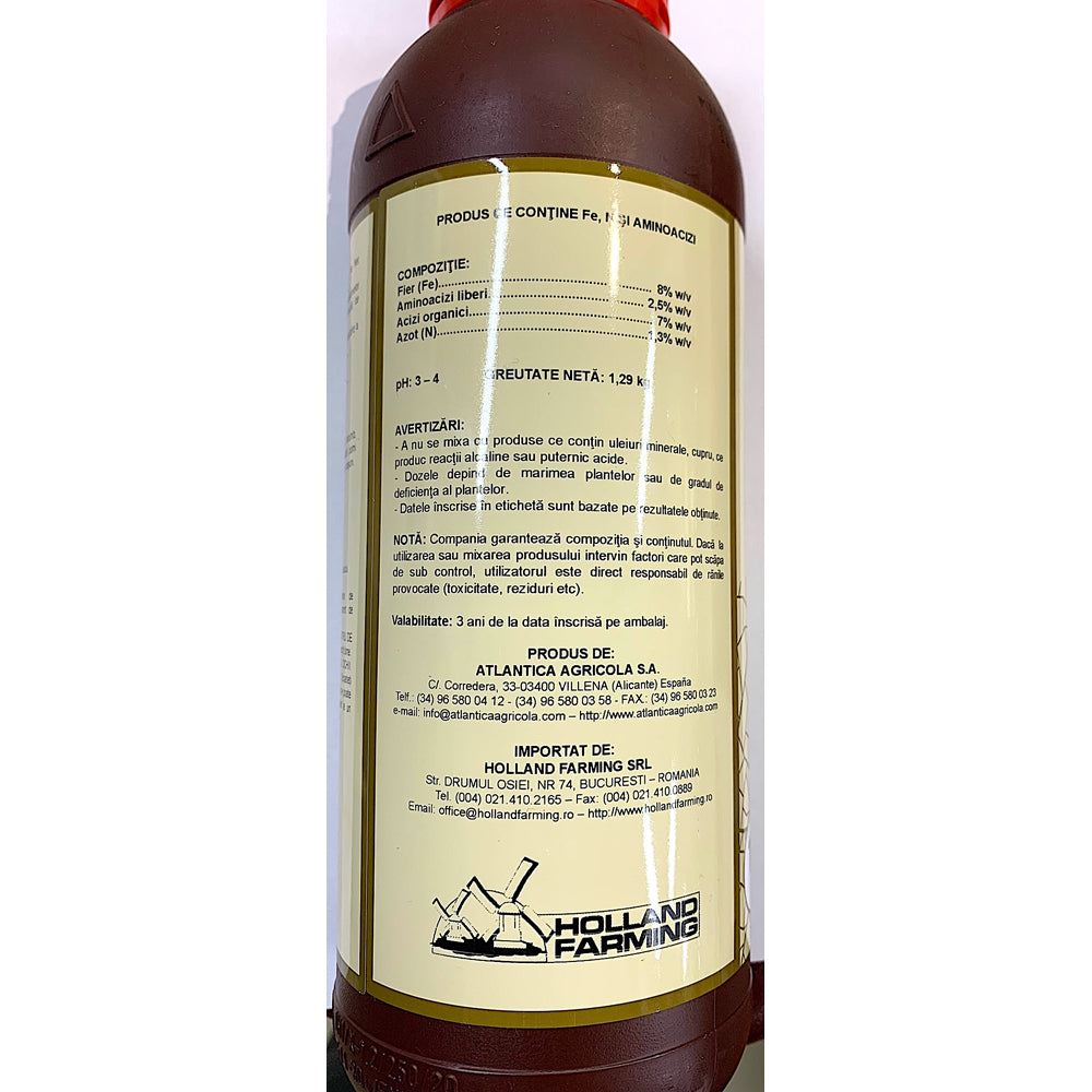 Microcat Fier 1L Ingrasamant Foliar Pentru Carente De Fier, Atlantica Agricola, Contine Fier, Azot, Aminoacizi, Acizi Organici (Grau, Porumb, Rapita, Floarea Soarelui, Cartof, Mazare, Pomi Fructiferi, Gazon, Vita De Vie)