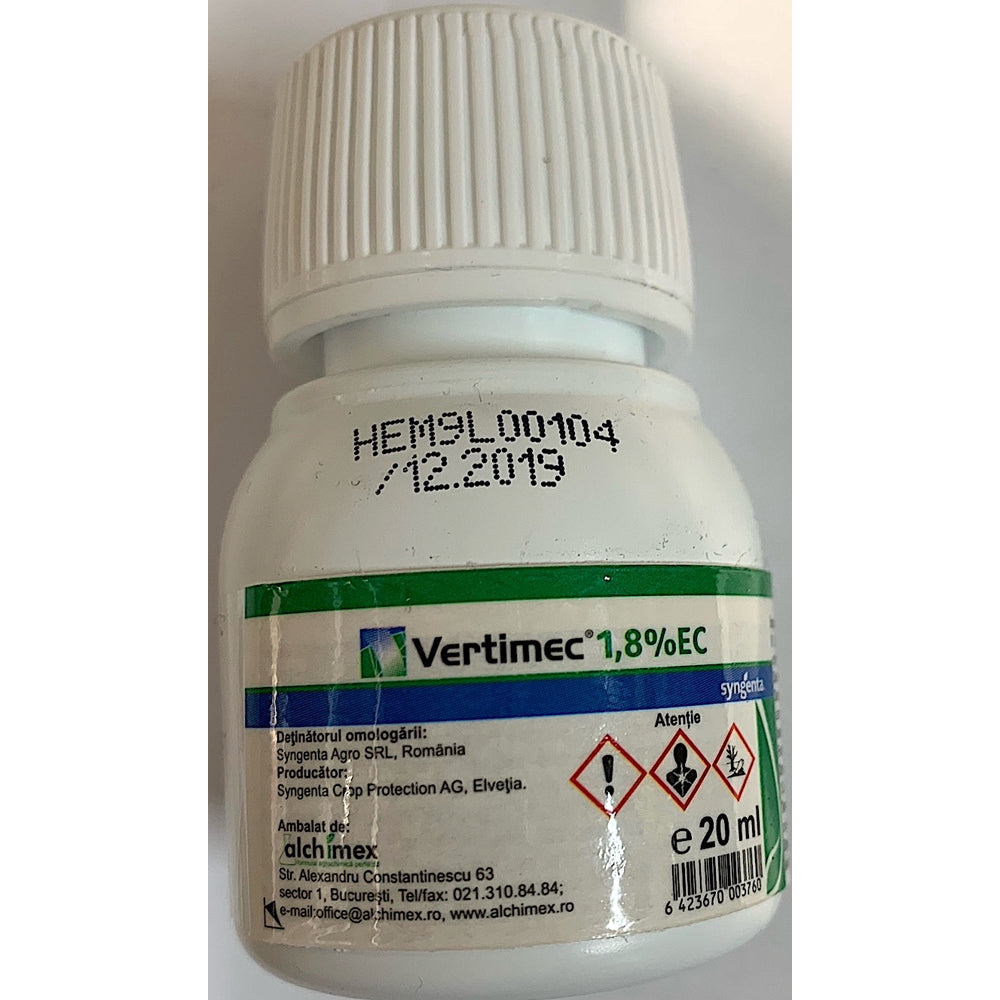 Vertimec 1,8%Ec 20 Ml, Insecticid Acaricid Sistemic, Syngenta, Tripsi, Musca Miniera, Puricele Melifer In Culturile De Legume, Vita De Vie, Plante Ornamentale, Pomi Fructiferi