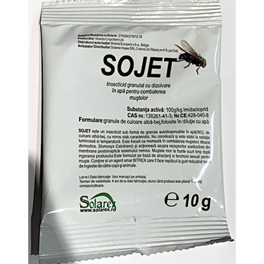 Sojet 10 Gr, Insecticid Pentru Muste, Sharda Chropchem, Insecticid Profesional Pe Baza De Atractanti Si Feromoni Sexuali