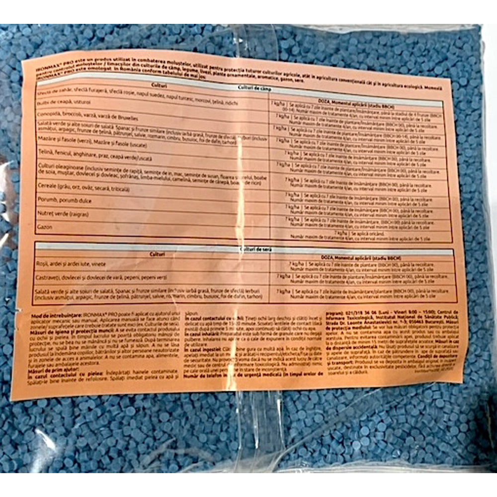 Ironmax Pro 350 Gr Moluscocid Biologic/ Ecologic , Sumi Agro, Pentru Melci/ Limacsi (Varza, Morcov, Telina, Ridichi, Salata, Spanac, Mazare, Fasole, Vinete, Dovleac, Cereale, Porumb, Rosii, Ardei, Pepene, Gazon)