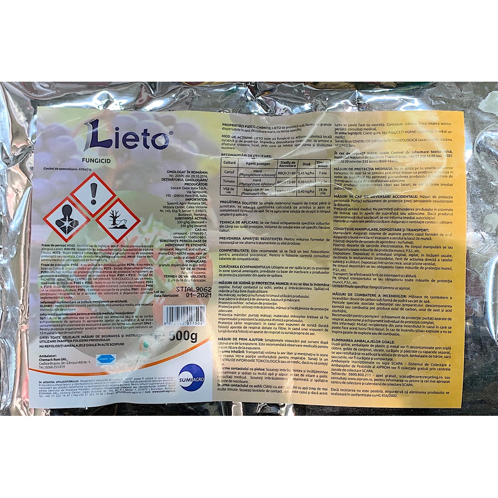Lieto 500 Gr Fungicid Sistemic, Sumiagro, Mana (Vita De Vie, Tomate, Cartof)