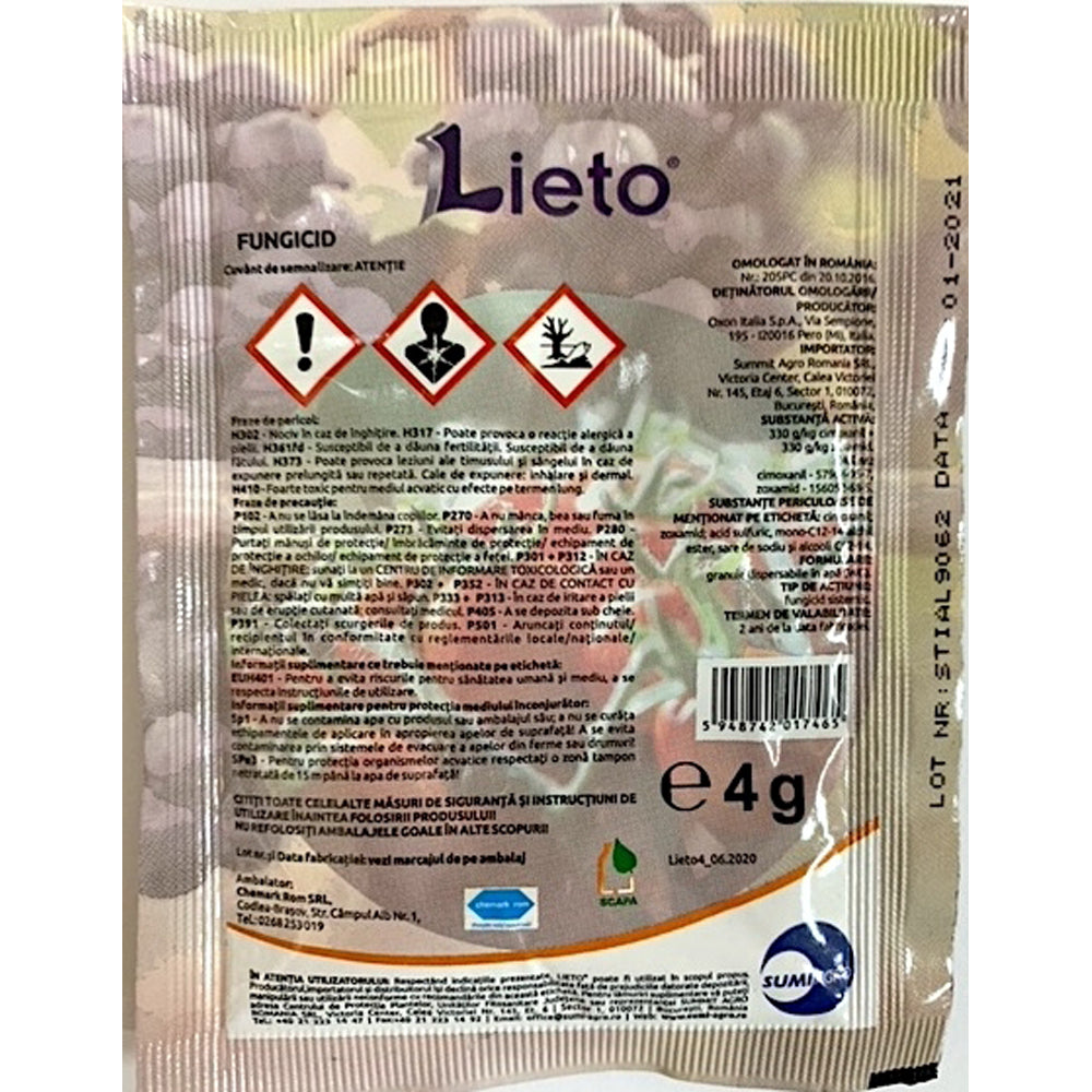 Lieto 4 Gr Fungicid Sistemic, Sumiagro, Mana (Vita De Vie, Tomate, Cartof)
