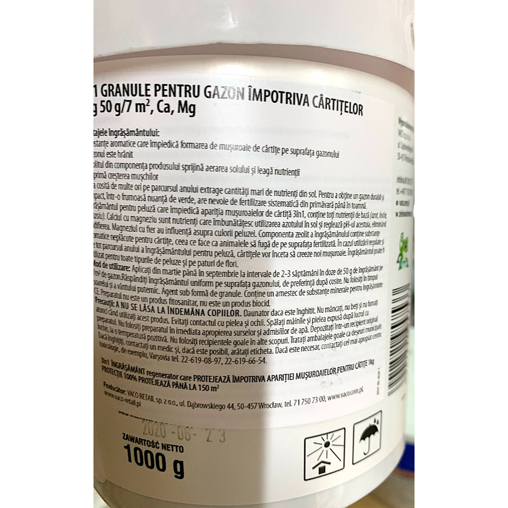 Vaco-Ingrasamant Pentru Gazon Cu Repelent Impotriva Cartitelor 1 Kg